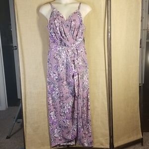 Purple wrap sundress w/ matching belt.